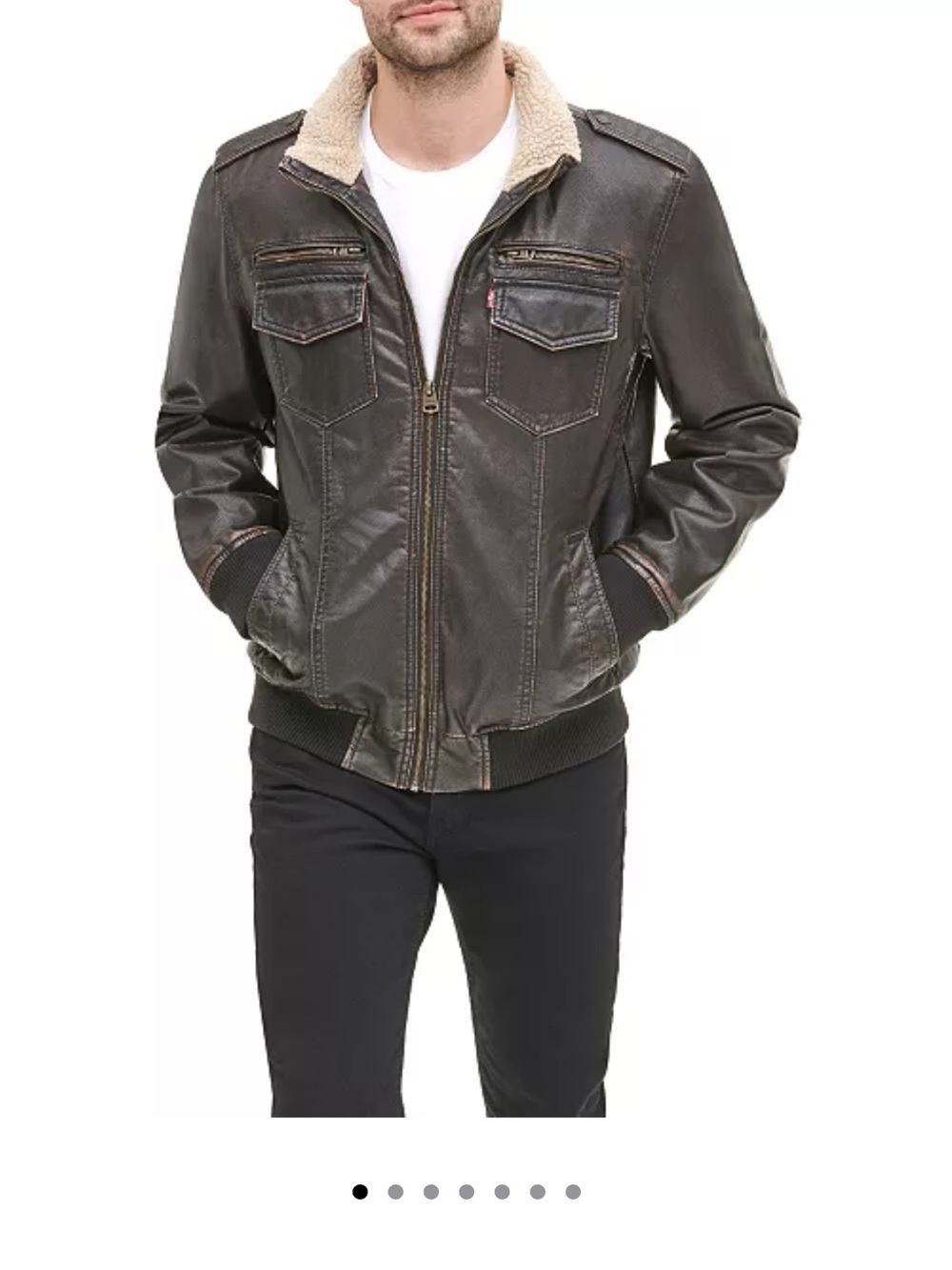 Men's Levi’s Sherpa Lined Faux Leather Aviator Bomber